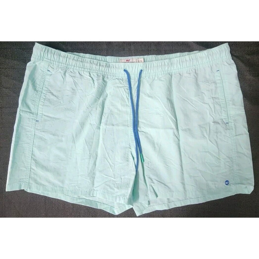 Vineyard Vines Performance Mens Lined Swim Trunks Drawstring Light Teal XL EUC